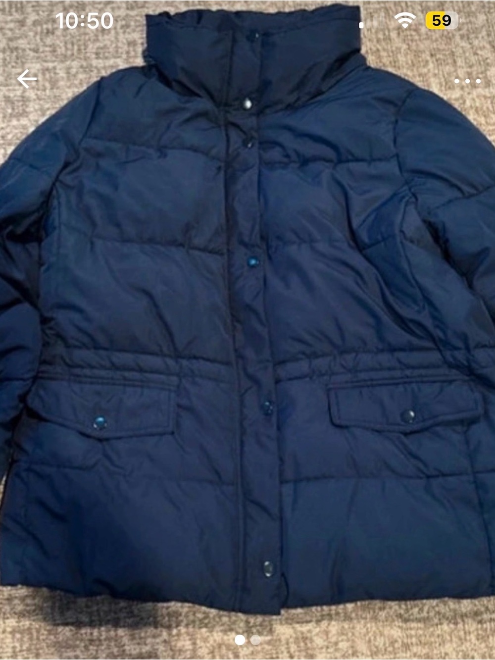 Hardly Worn Talbots Navy Quilted Puffer Jacket - Women's